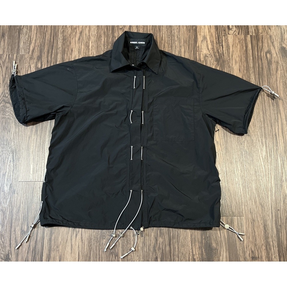 ANGEL CHEN Shot Sleeve Nylon With Silver Cords And Hooks Size 8 Color Black